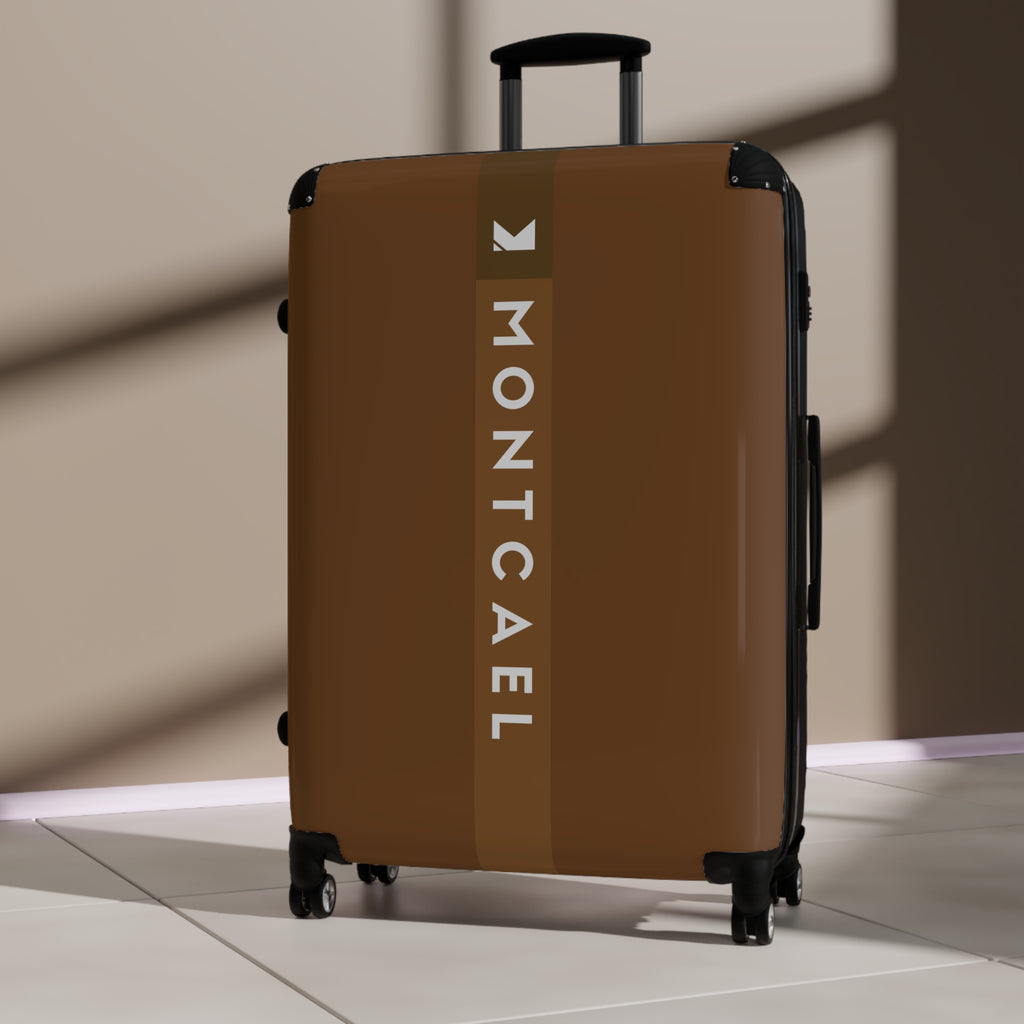 Brown (S, M, L) — Carry-On Suitcase – Sleek Black Hardshell Spinner with Telescoping Handle