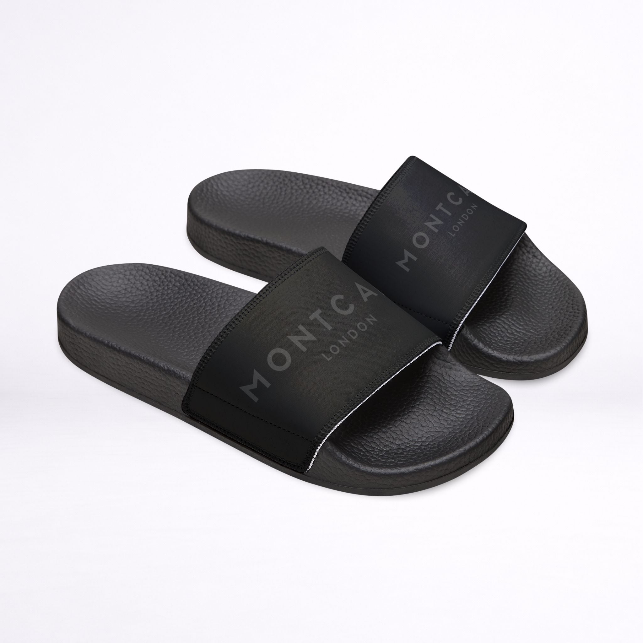 Strap Slide Sandals — Black
