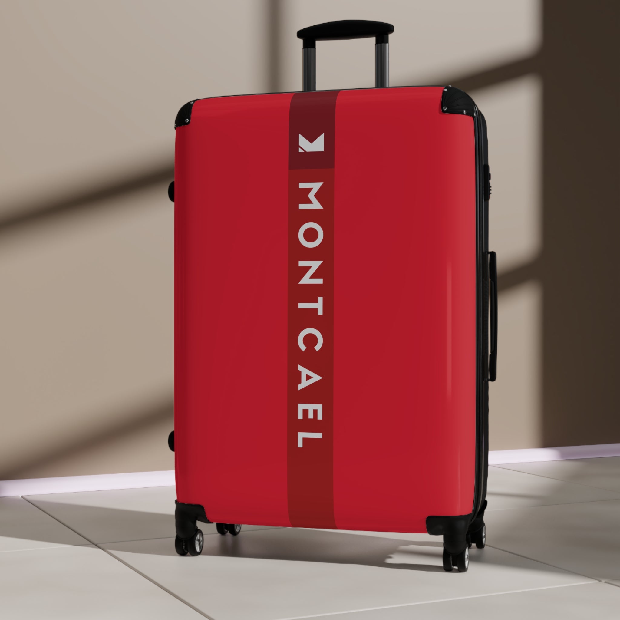 Red (S, M, L) — Carry-On Suitcase – Sleek Black Hardshell Spinner with Telescoping Handle