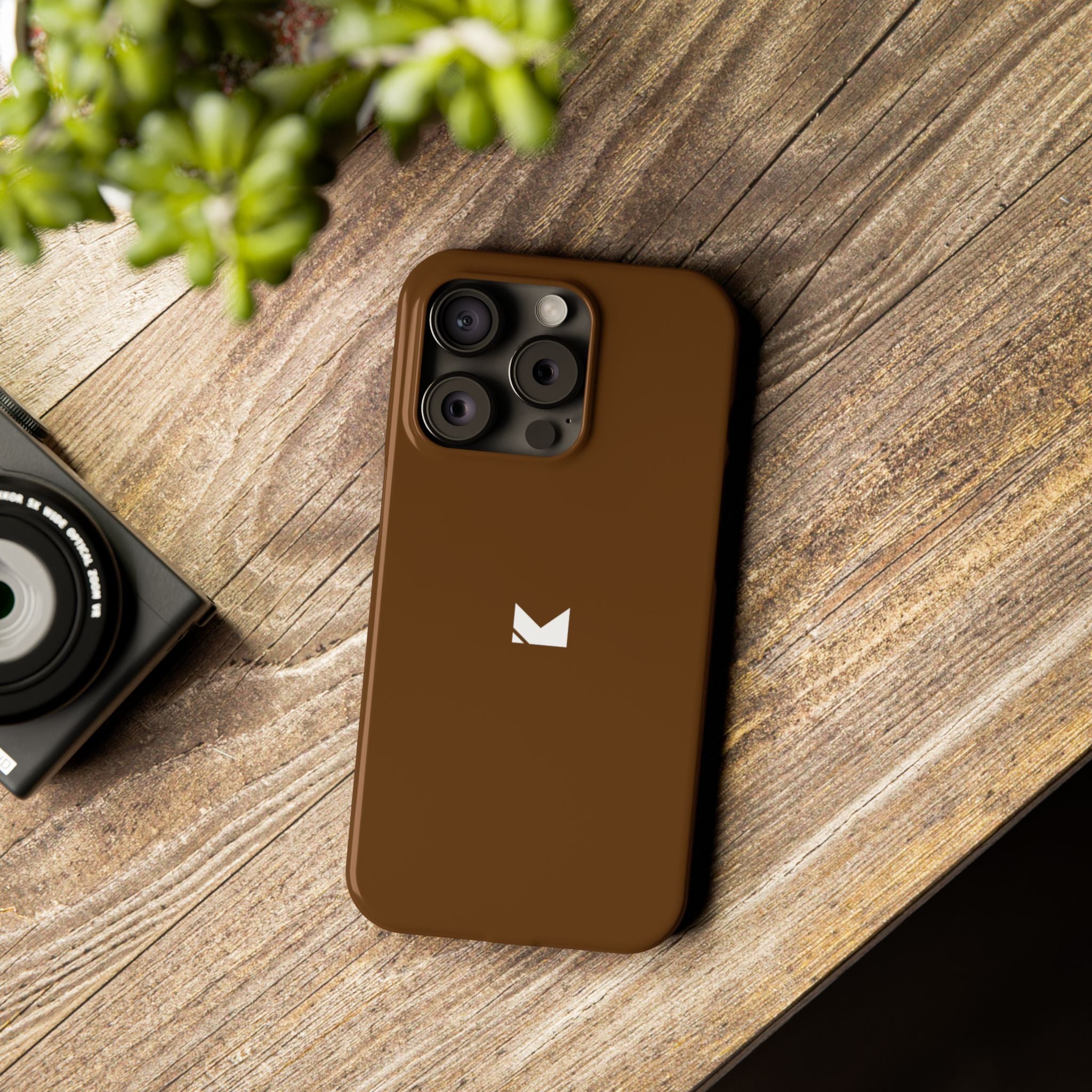 Brown — Slim Matte Protective Phone Case (Compatible with iPhone only)