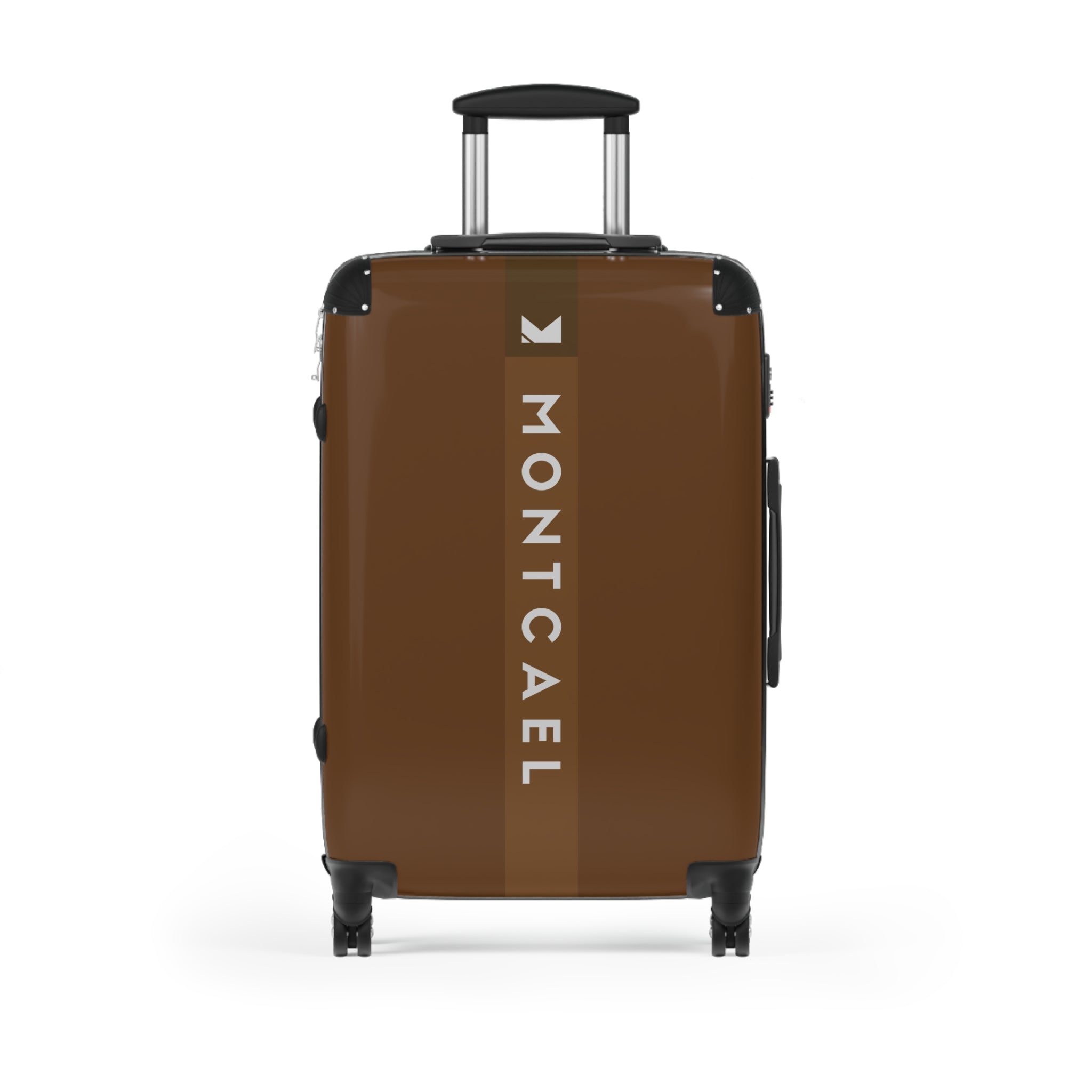 Brown (S, M, L) — Carry-On Suitcase – Sleek Black Hardshell Spinner with Telescoping Handle