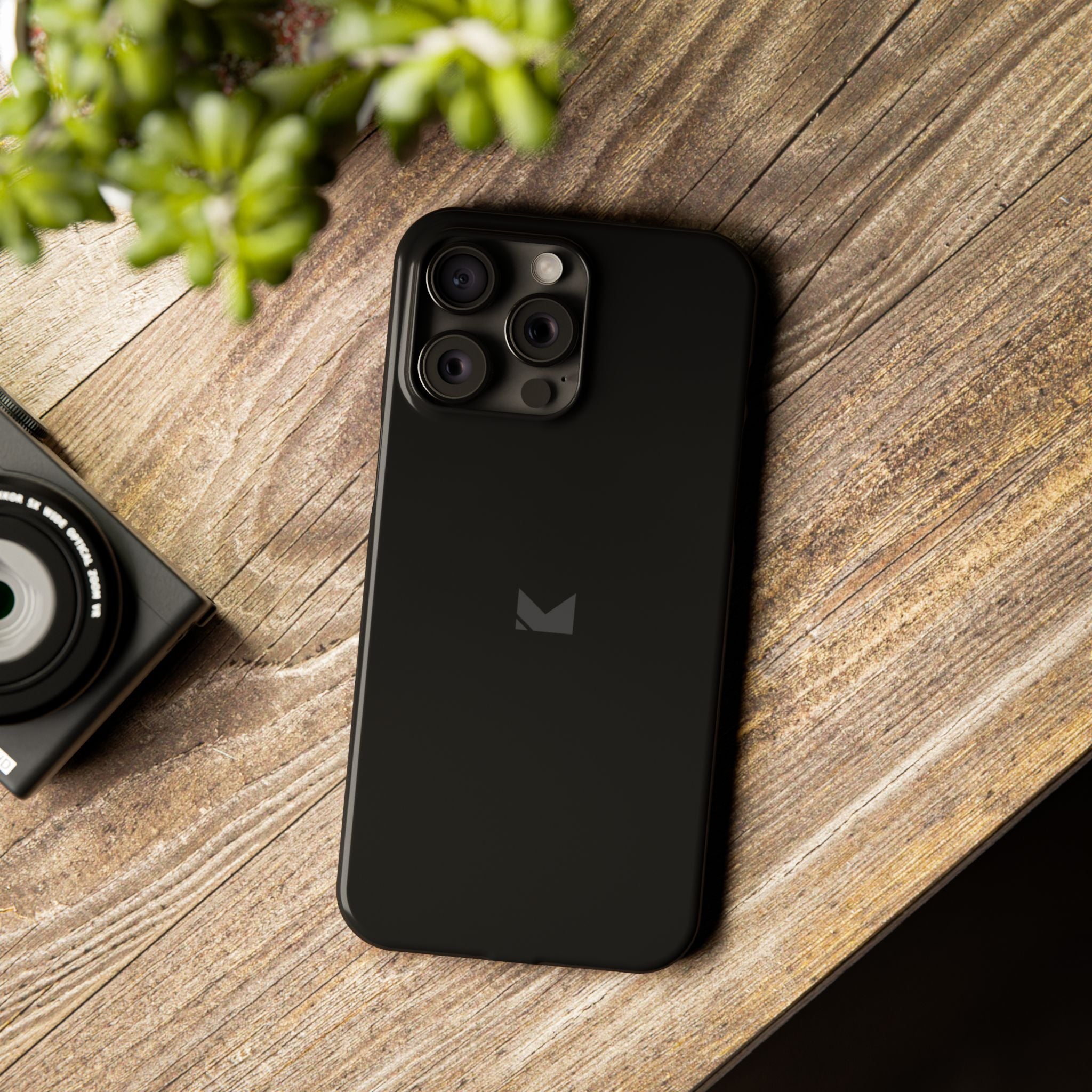 Black — Slim Matte Protective Phone Case (Compatible with iPhone only)