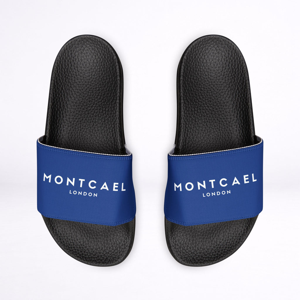 Strap Slide Sandals — Blue