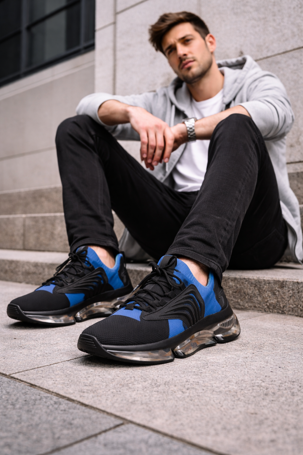 Mesh Athletic Sneakers — Dark Blue