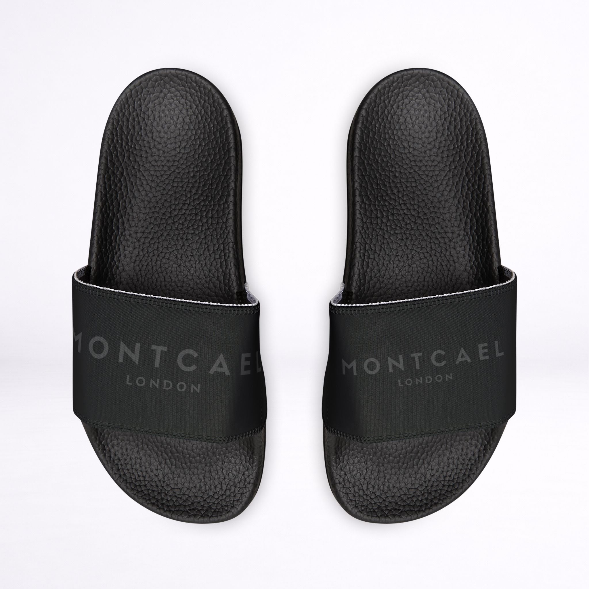 Strap Slide Sandals — Black
